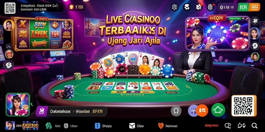 Tampilan permainan Live Casino yang mendebarkan di 8QR.