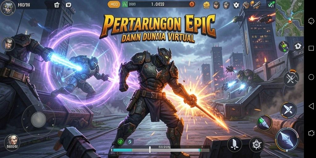 Screenshot utama HO3 yang menampilkan pertempuran mendebarkan di arena Fighting.