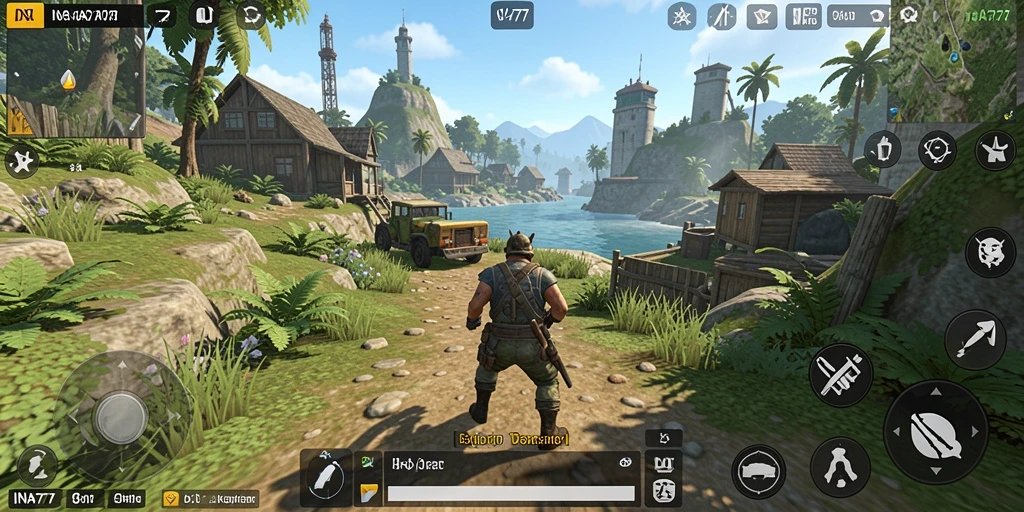Screenshot utama INA777 menampilkan eksplorasi gameplay Open World yang mendebarkan.