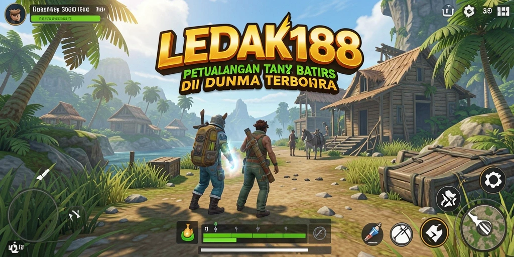 Screenshot gameplay LEDAK188 yang menampilkan dunia terbuka yang luas.