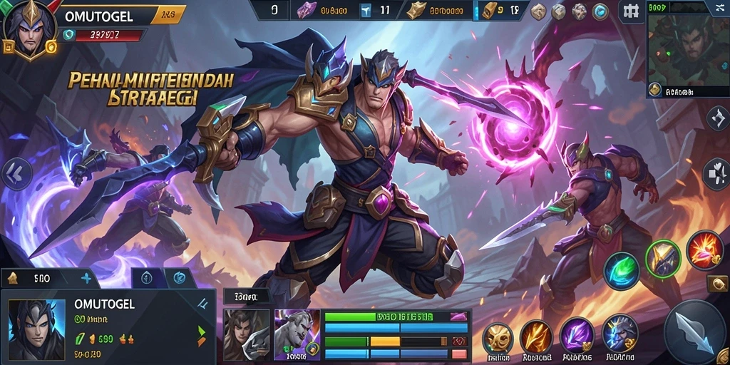 Gameplay seru dan strategis di OMUTOGEL yang menghadirkan pertarungan MOBA.