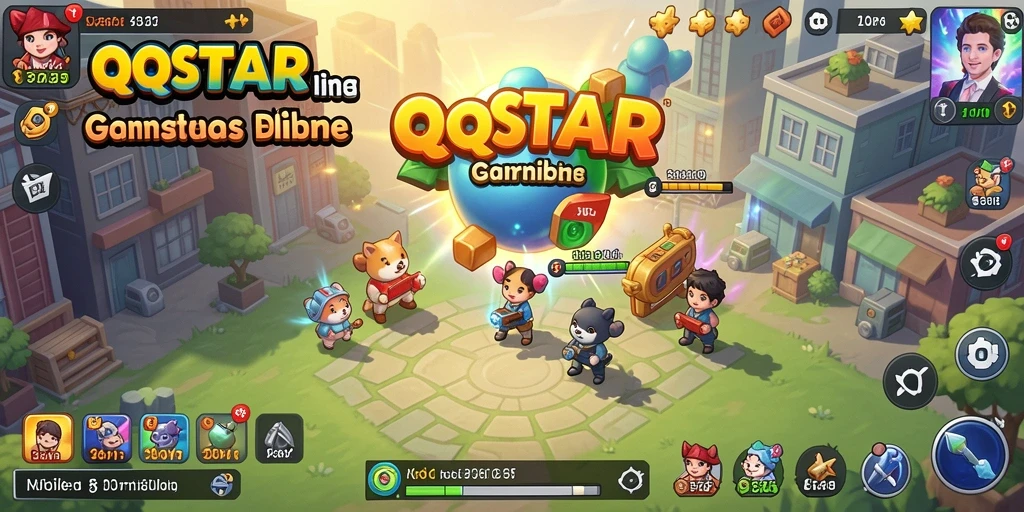 Screenshot gameplay QQSTAR menampilkan karakter beraksi dalam mode Idle.