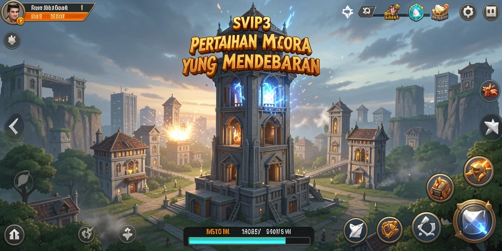 Tampilan gameplay SVIP3 dengan strategi Tower Defense yang mendebarkan.