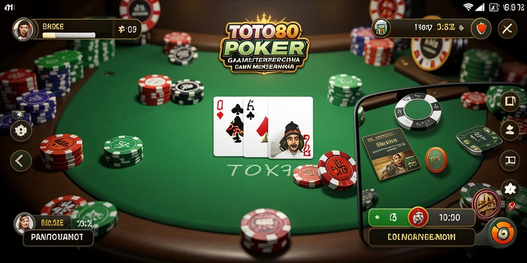 Tampilan gameplay menarik dan seru dalam permainan Poker.