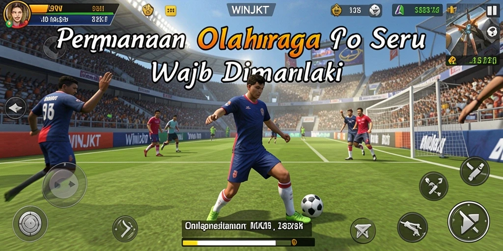 Tampilan gameplay menegangkan dalam permainan olahraga WINJKT.