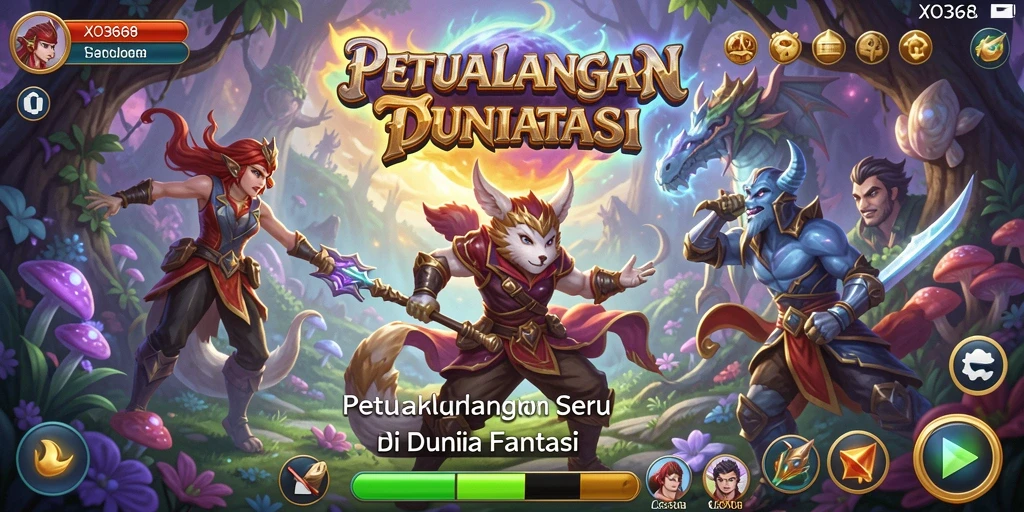 Tampilan gameplay seru dengan aksi petualangan mendebarkan.